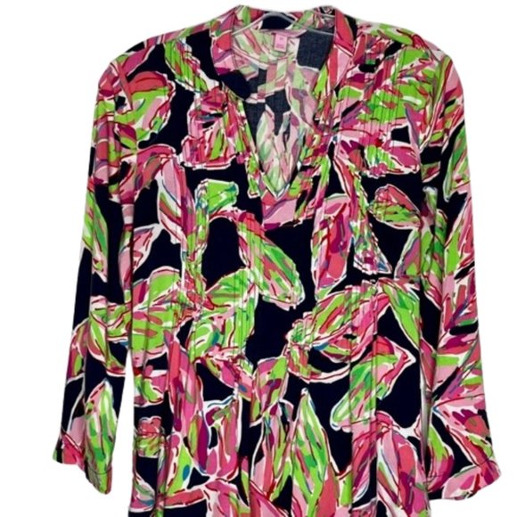 Lilly Pulitzer Sarasota Tunic “In the Vias” Navy/Pink - XS - Picture 3 of 11